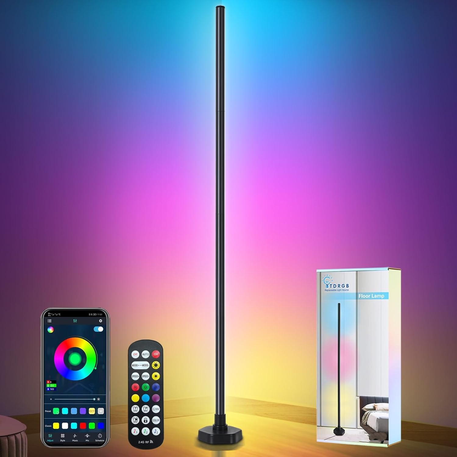 Modern RGB Corner Floor Lamp