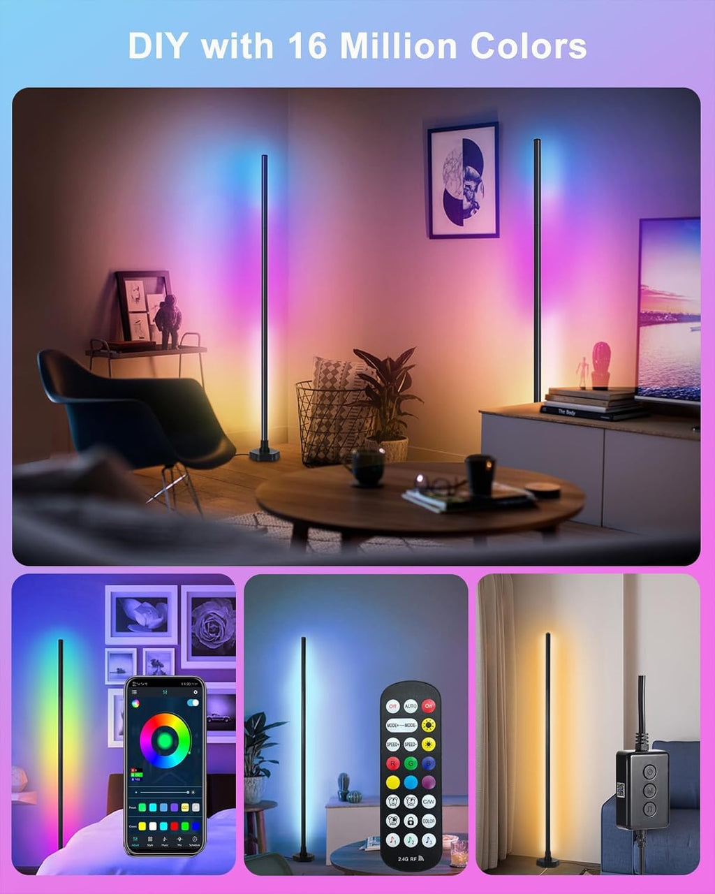Modern RGB Corner Floor Lamp