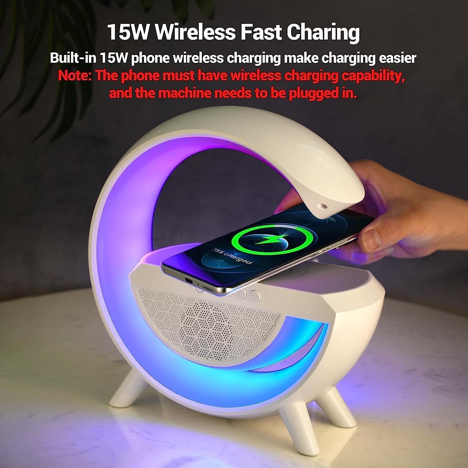 G Shape Ambient LED Lamp with Wireless Charger