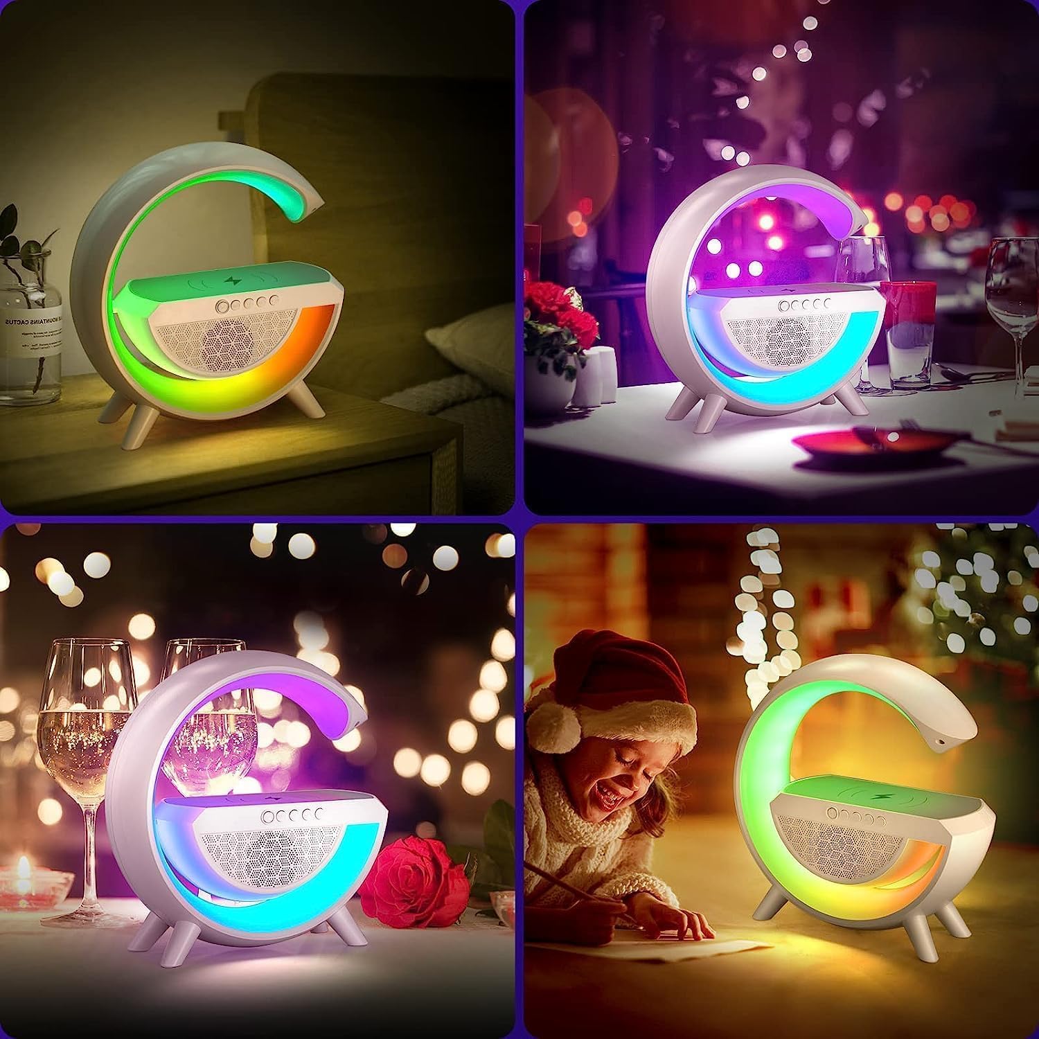 G Shape Ambient LED Lamp with Wireless Charger
